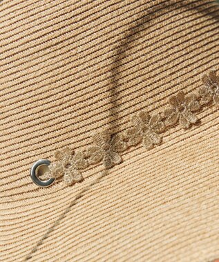 Tiaclasse フラワーレース付きクロッシュハット ベージュ