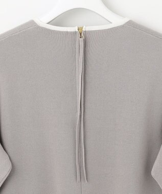 自由区 L 【洗える/セット着用可】ドライコットンハイゲージブラウスライク ニット ベージュ系