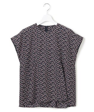 23区 【洗える】エスパドリーユ プリント ブラウス ネイビープリント