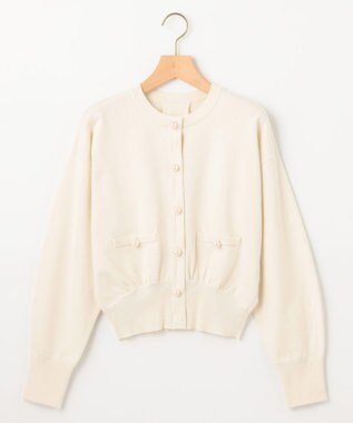 組曲 L 【WEB限定色あり】ELENA パールボタン ニットジャケット パールホワイト系