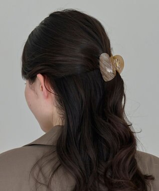 Phoebe マーブルハートバンスクリップ　ブラウン ブラウン