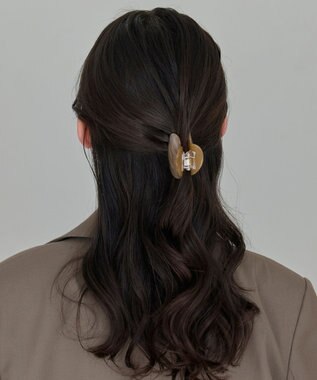 Phoebe マーブルハートバンスクリップ　ブラウン ブラウン