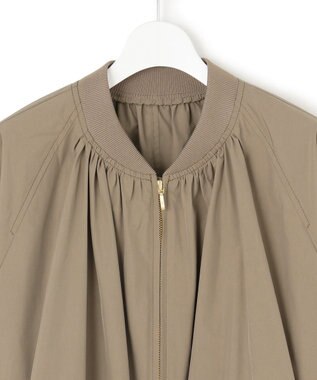 23区 L 【撥水加工】ソフトメモリータフタ ミドル丈 ブルゾン ライトカーキ系