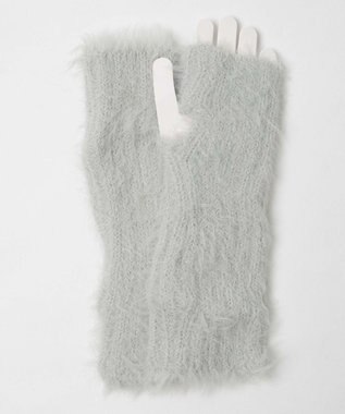 WEGO キラキラファーアームカバー ライトグレー