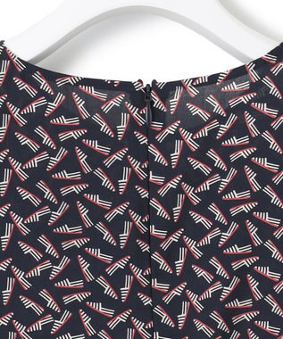 23区 【洗える】エスパドリーユ プリント ブラウス ネイビープリント