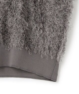 BEIGE， LYCORIS / カットフリンジ Vネックニット Gray