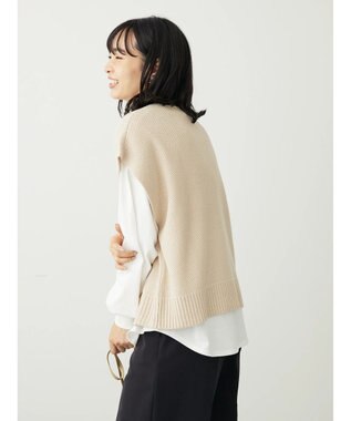 Green Parks ＳＥＴ２点モックネックカノコベスト＋ロンＴＥＥ Light Beige