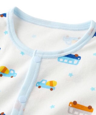 MIKI HOUSE HOT BISCUITS 【60-80cm】 フライス素材 カバーオール肌着 ブルー