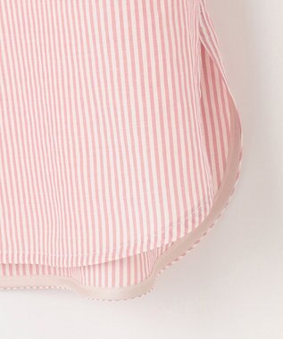 J.PRESS LADIES 【洗える】コットンアセVis ストライプ ギャザー ブラウス オレンジ系1