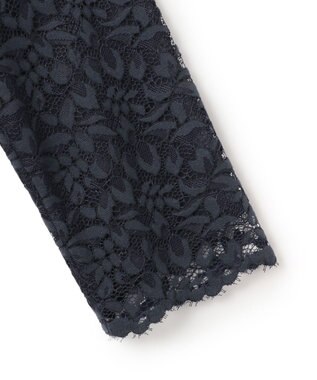 23区 【洗える】トリアセダブルジョーゼット フレア ワンピース ネイビー系