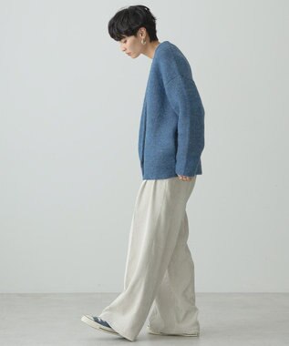 AMERICAN HOLIC ブークレＷフェイスＶネックニットカーディガン Blue