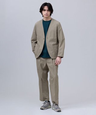 J.PRESS MEN 【J.PRESS ORIGINALS】【UNISEX】Nylon Polyurethane Dray Stretch No Collar Jacket ベージュ系