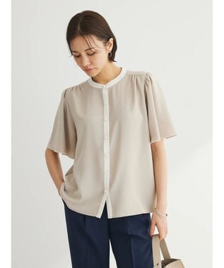 Green Parks ・ＥＬＥＮＣＡＲＥ　ＤＵＥ　バイカラーブラウス Beige