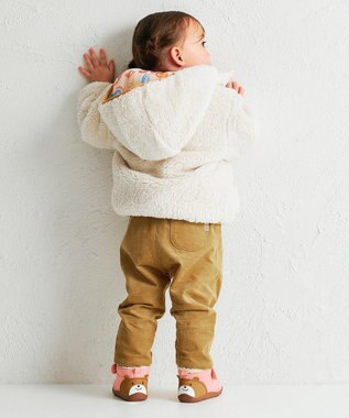 MIKI HOUSE HOT BISCUITS 【80-120cm】 カラフルビーンズ 裏ボアフリース リバーシブル総柄ジャンパー マルチカラー