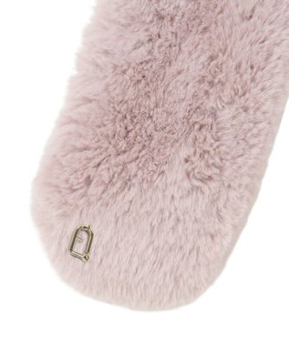 MOONBAT FURLA（フルラ）プチリボンマフラー  アーチロゴ フェイクファー ローズピンク