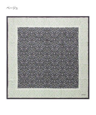 MOONBAT 【シルク100%】MACKINTOSH PHILOSOPHY(マッキントッシュ フィロソフィー）小花柄 シルクプリントスカーフ 日本製 68cm×68cm  UV対策 ベージュ