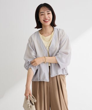 Green Parks シアーＺＩＰＶネックブルゾン Gray