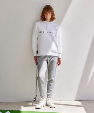 23区GOLF 軽快な履き心地【23Fondation/WOMEN】ジョガーパンツ ライトグレー系