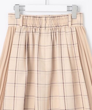 Feroux 【洗える】プリーツコンビチェック スカート ベージュ系3
