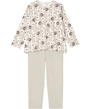 Wing パジャマ 【「plune.」(プルーン）コラボ】 長袖 長ズボン 綿100％ スムース素材 ゆったりシルエット かぶりタイプ 丸首 ルームウェア レディース EP5062 ウイング／ワコール