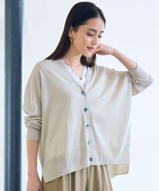 自由区 L ドライシアーファインゲージ カーディガン