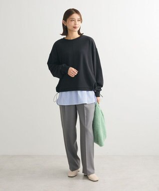 Green Parks ドロストミニ裏毛プルオーバー Black