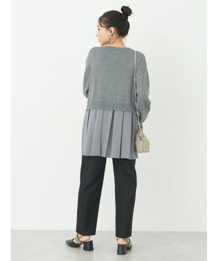 earth music&ecology プリーツドッキングカーディガン Gray