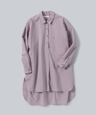 WHITE MAILS 【UNISEX】COTTON PAPER WASHED ポプリンロングシャツ ラベンダー