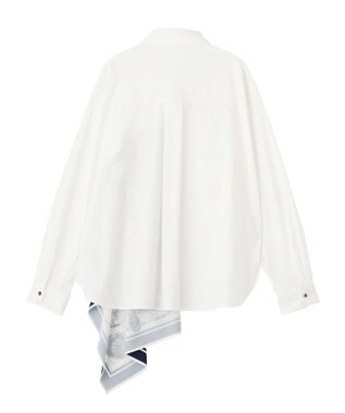 YECCA VECCA スカーフデザインアシメシャツ White