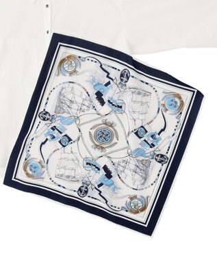 YECCA VECCA スカーフデザインアシメシャツ White