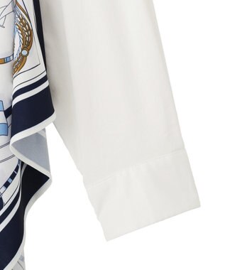 YECCA VECCA スカーフデザインアシメシャツ White