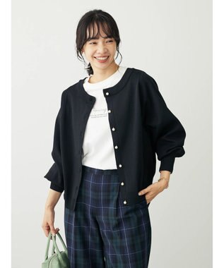 Green Parks ・ｆｕｒｒｙ　ｒａｔｅ２ｗａｙかる~いニットカーデ Black