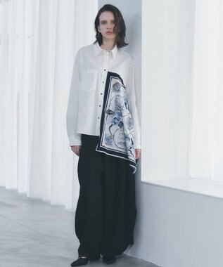 YECCA VECCA スカーフデザインアシメシャツ White