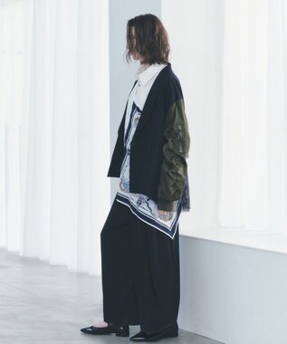 YECCA VECCA スカーフデザインアシメシャツ White