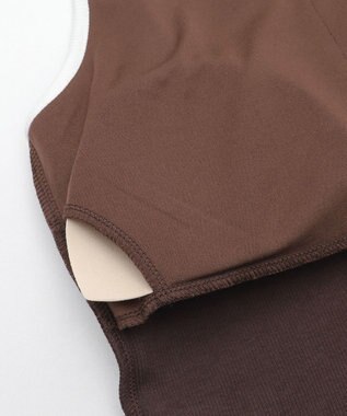 WEGO 【カップ付きインナー】ワンポイント刺繍キャミ ブラウン