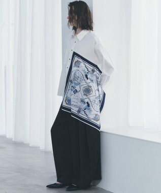 YECCA VECCA スカーフデザインアシメシャツ White