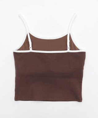 WEGO 【カップ付きインナー】ワンポイント刺繍キャミ ブラウン