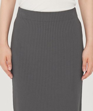 uncrave 【手洗い可】スムース ニット リブ スカート（uncrave STANDARD） スレート