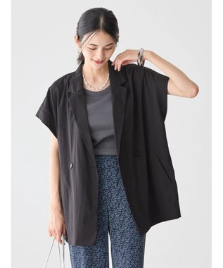 AMERICAN HOLIC 接触冷感Ｗボタンジレ Black