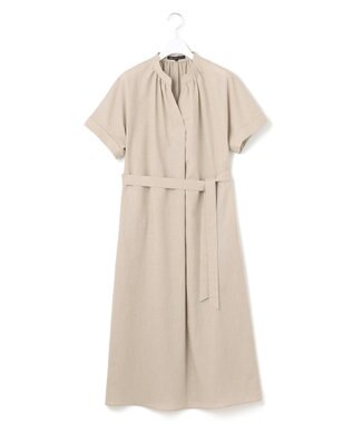 23区 L 【洗える】トリアセスラブストレッチ ワンピース ベージュ系