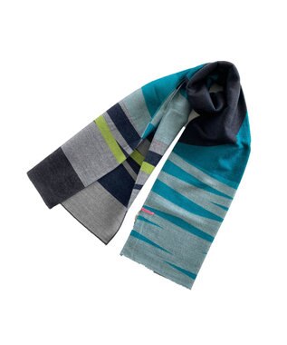 POLS ウールジャカードストール グリーン