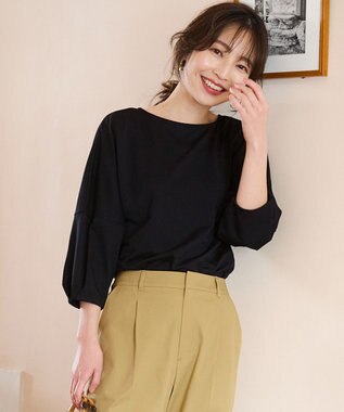 ANY SIS 【接触冷感・UVカット】サカリバドルマンスリーブ プルオーバー ネイビー