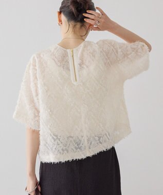 AMERICAN HOLIC フリンジジャガードブラウス Ivory