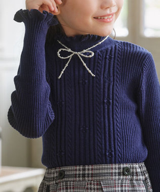 組曲 KIDS 【Fサイズ】パールリボン ネックレス