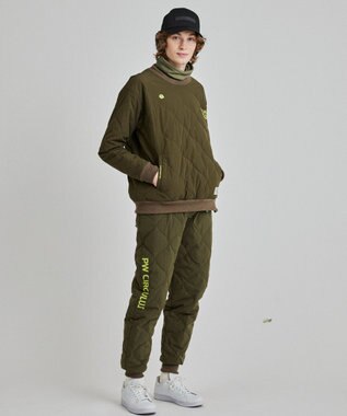 PW CIRCULUS 【MEN】ひょうたんキルト中綿ワイドジョガーパンツ カーキ系