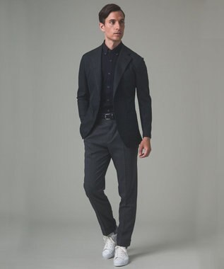 GOTAIRIKU ロングセラー【洗える/折り目加工/シワになりにくい/ウエストアジャスター】ウォッシャブル サマーウール100％パンツ_定番色(1タック)24年モデル ライトグレー系