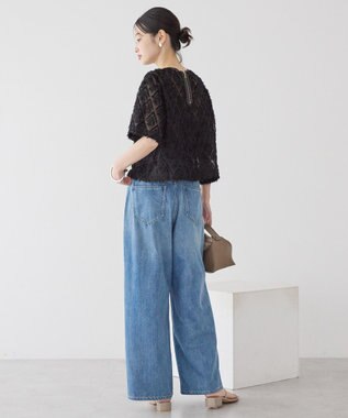 AMERICAN HOLIC フリンジジャガードブラウス Black