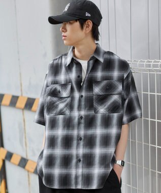 WEGO オンブレチェックシャツ（SS） 柄1