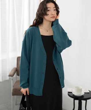 WEGO 【ユニセックス着用ITEM/紫外線対策/冷房対策】オーバーフィットドライタッチカーディガン ブルー