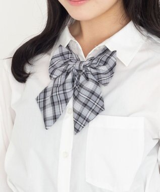 WEGO 【SCHOOLITEM】チェックスクールリボン グレーチェック1